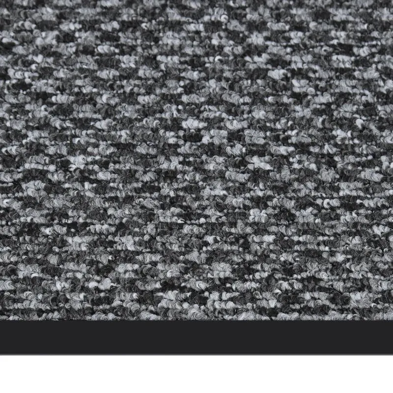 Paillasson de porte d'entrée 60 x 80 cm PP gris et vinyle dessous antidérapant DEC040595
