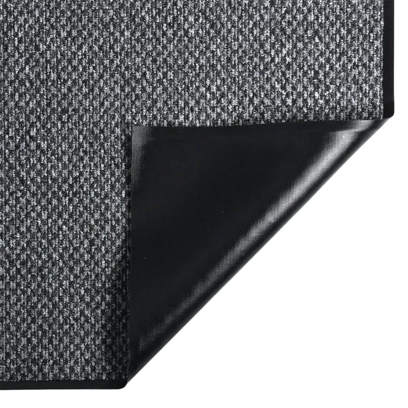 Paillasson de porte d'entrée 60 x 80 cm PP gris et vinyle dessous antidérapant DEC040595