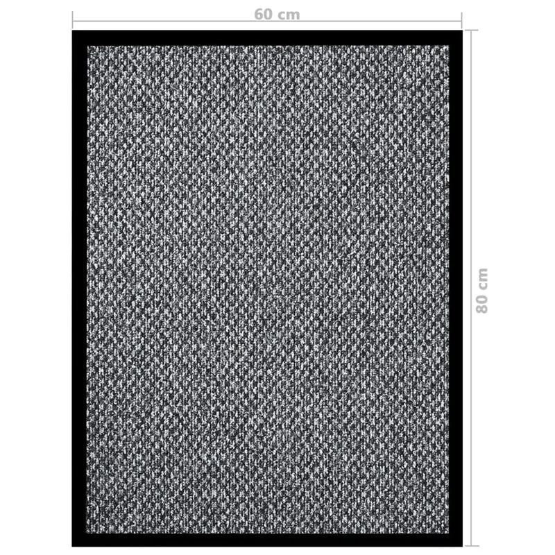 Paillasson de porte d'entrée 60 x 80 cm PP gris et vinyle dessous antidérapant DEC040595