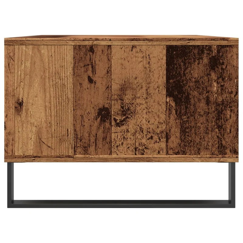 Table basse avec tiroir et compartiment ouvert 90 x 50 x 36,5 cm bois d'ingénierie marron et métal DEC040212