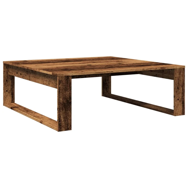 Table basse style rustique 100 x 100 x 35 cm bois d'ingénierie marron DEC040201