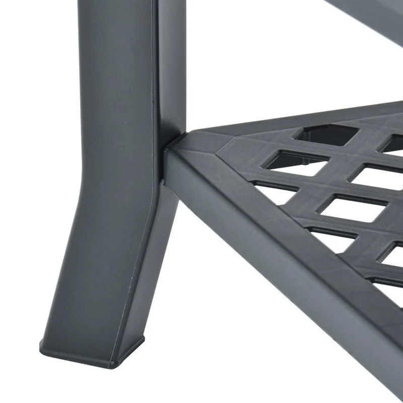 Table basse avec étagère pour extérieur 90 x 60 x 46 cm en plastique vert DEC040196