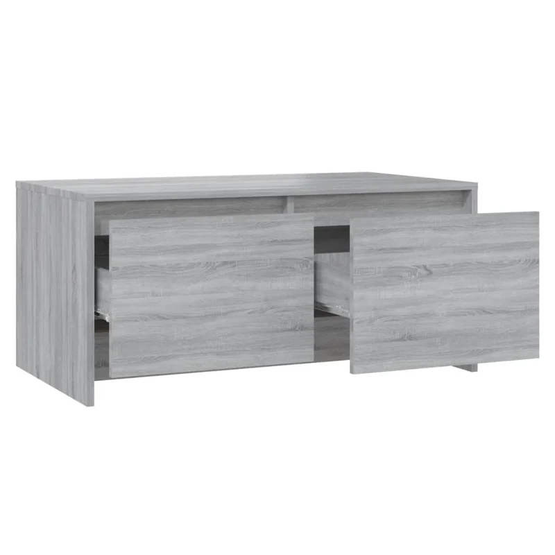 Table basse avec tiroirs 90 x 50 x 41,5 cm bois d'ingénierie gris DEC040155