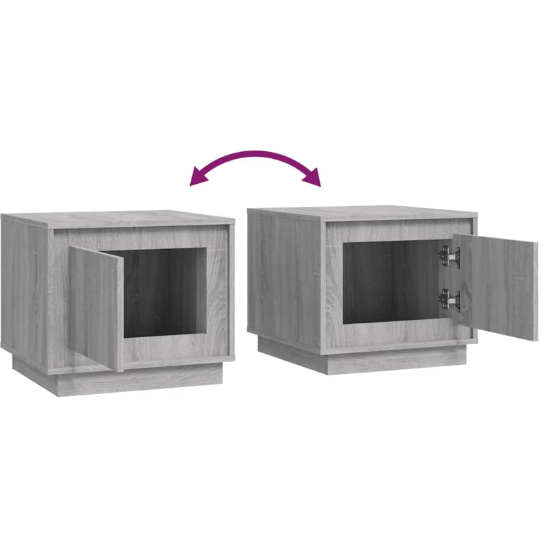 Table basse petit meuble d'appoint 51 x 50 x 44 cm bois d'ingénierie gris DEC040038