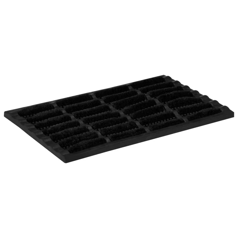 Paillasson rectangulaire 40 x 60 cm caoutchouc et fibre de coco noir DEC040648
