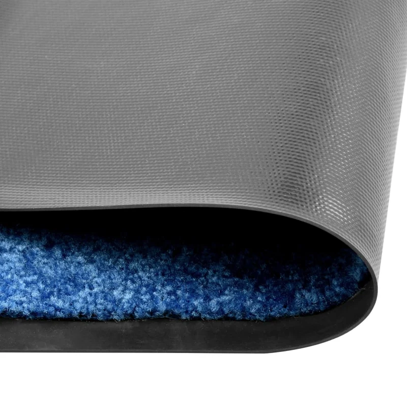 Paillasson lavable 90 x 150 cm polyamide bleu PVC antidérapant DEC040605