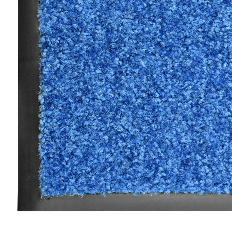 Paillasson lavable 90 x 150 cm polyamide bleu PVC antidérapant DEC040605