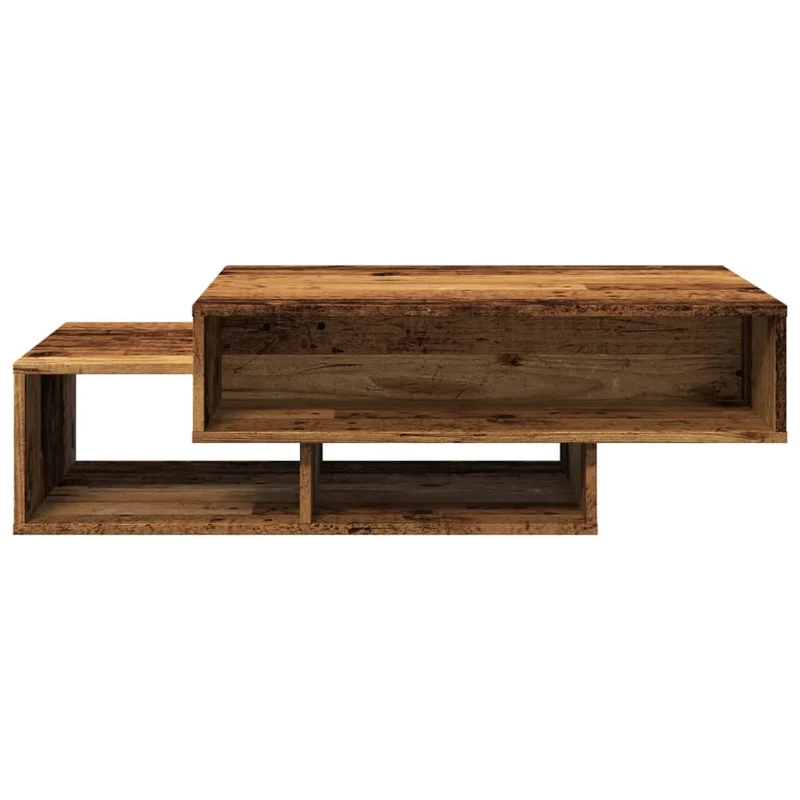 Table basse avec 3 compartiments 105 x 55 x 32 cm bois d'ingénierie marron style vieilli DEC040207