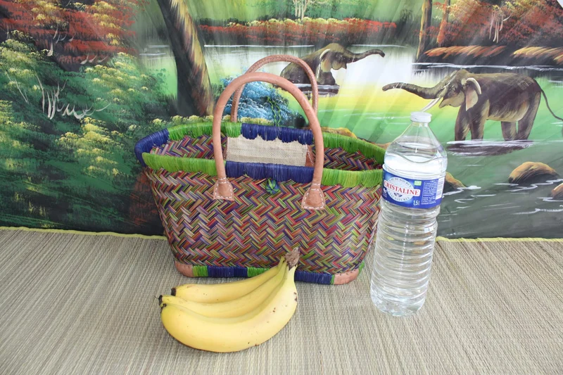 Cabas à courses - Panier magnifique tressage 3 couleurs - Sac Artisanal de Madagascar - 3 tailles au choix -