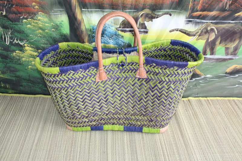Superbe Panier sac cabas en Paille - 3 TAILLES - tressé à la main - idéal courses , marchés , plage , déco...