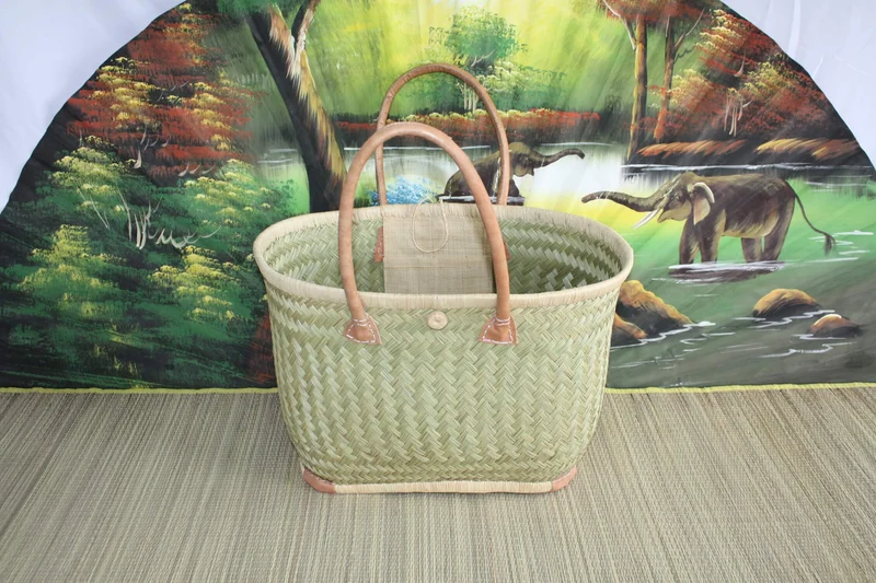 JOLI Panier sac cabas en Paille - 3 TAILLES - Anses Longues - idéal courses , marchés , travail , plage ... raphia palmier jonc