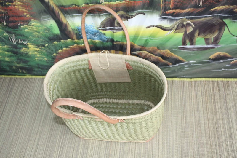 JOLI Panier sac cabas en Paille - 3 TAILLES - Anses Longues - idéal courses , marchés , travail , plage ... raphia palmier jonc