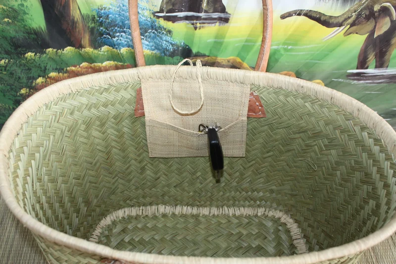 JOLI Panier sac cabas en Paille - 3 TAILLES - Anses Longues - idéal courses , marchés , travail , plage ... raphia palmier jonc