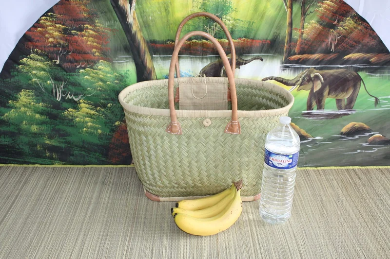JOLI Panier sac cabas en Paille - 3 TAILLES - Anses Longues - idéal courses , marchés , travail , plage ... raphia palmier jonc