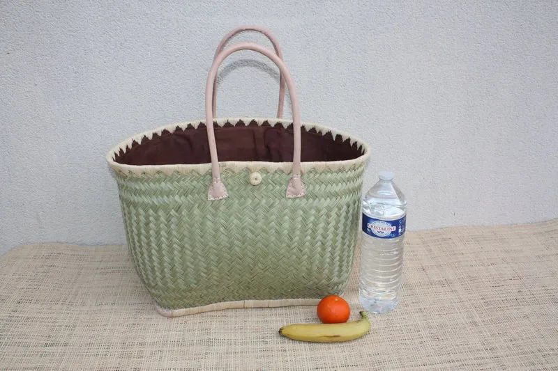 JOLI Panier sac cabas en Paille - 3 TAILLES - Anses Longues - idéal courses , marchés , travail , plage ... raphia palmier jonc