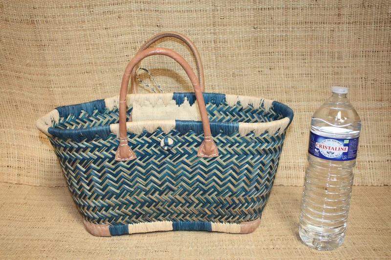 Superbe GRAND Panier XXL de MADAGASCAR - 3 tailles - sac cabas - idéal courses , marchés , travail , plage ... raphia palmier roseau jonc