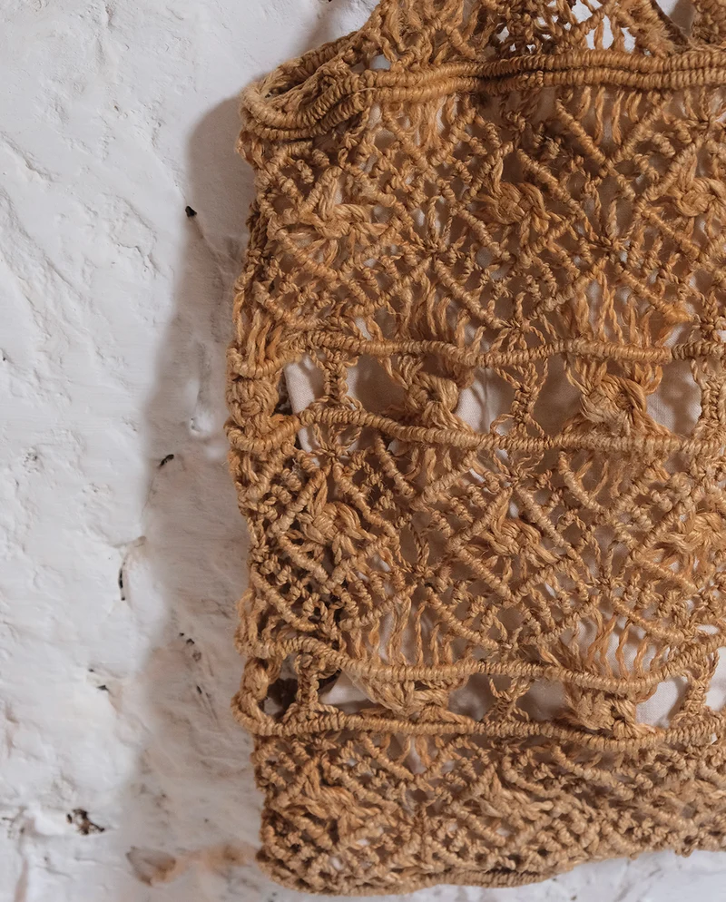 Cabas en corde de jute au crochet