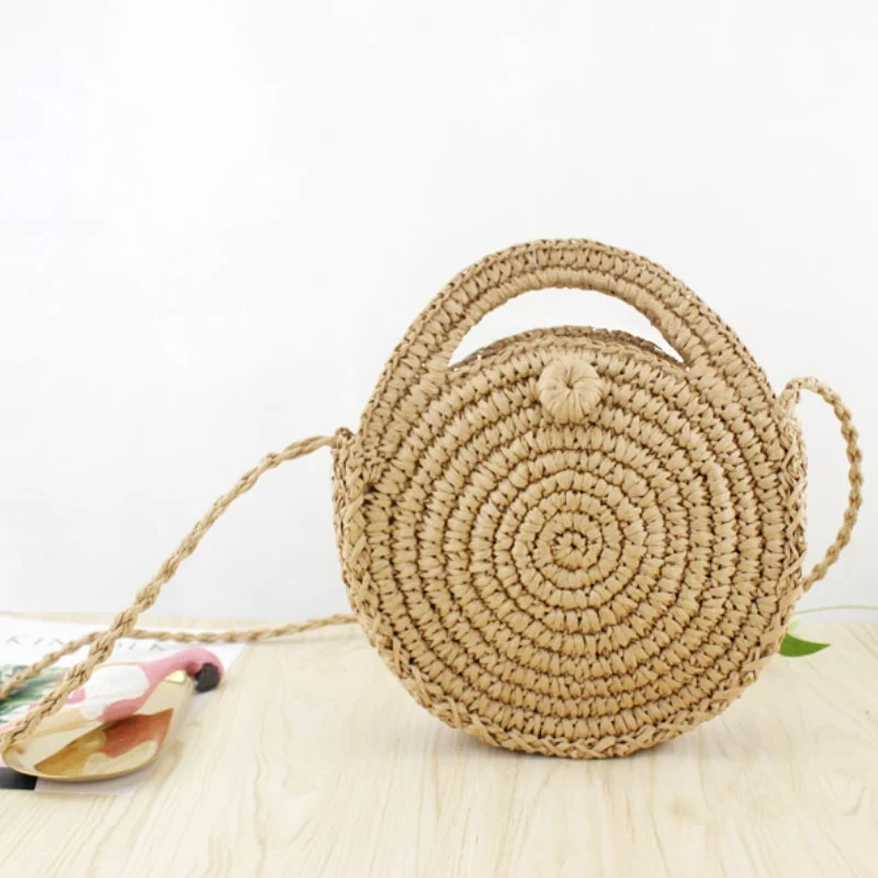 Sac bandoulière en paille tissé à la main pour femme