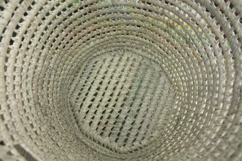 GRAND Panier Rond XXL - Tressé en Palmier - Bac à jouets Corbeille à linge Coffre de rangement