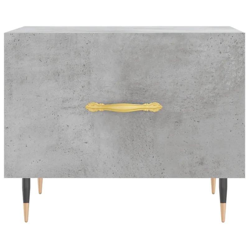 Table basse avec tiroir design moderne 50 x 50 x 40 cm bois d'ingénierie gris et fer DEC039295