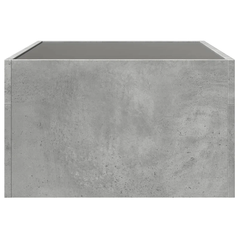 Table basse de salon design moderne avec LED 70 x 50 x 30 cm bois d'ingénierie gris et verre DEC037501