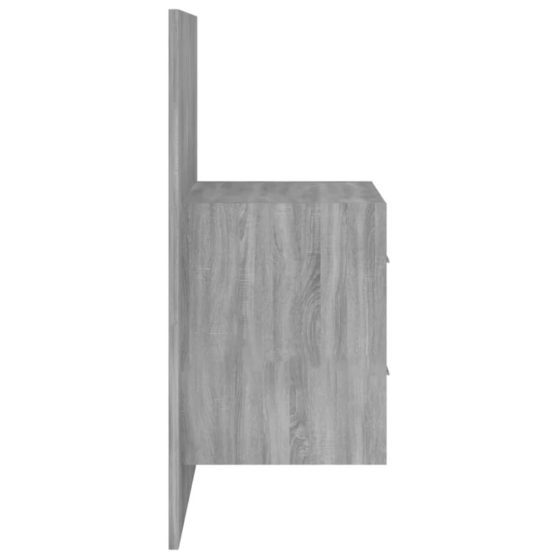 Lot de 2 tables de chevet murales avec tiroirs 48,5 x 32,5 x 80 cm en bois d'ingénierie gris DEC036105