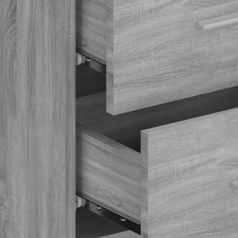 Lot de 2 tables de chevet murales avec tiroirs 48,5 x 32,5 x 80 cm en bois d'ingénierie gris DEC036105