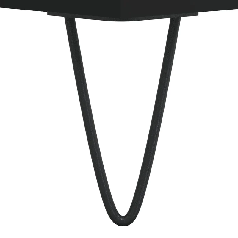 Table basse avec plateau relevable design moderne et contemporaine 60 x 44,5 x 45 cm bois d'ingénierie noir et métal DEC039701