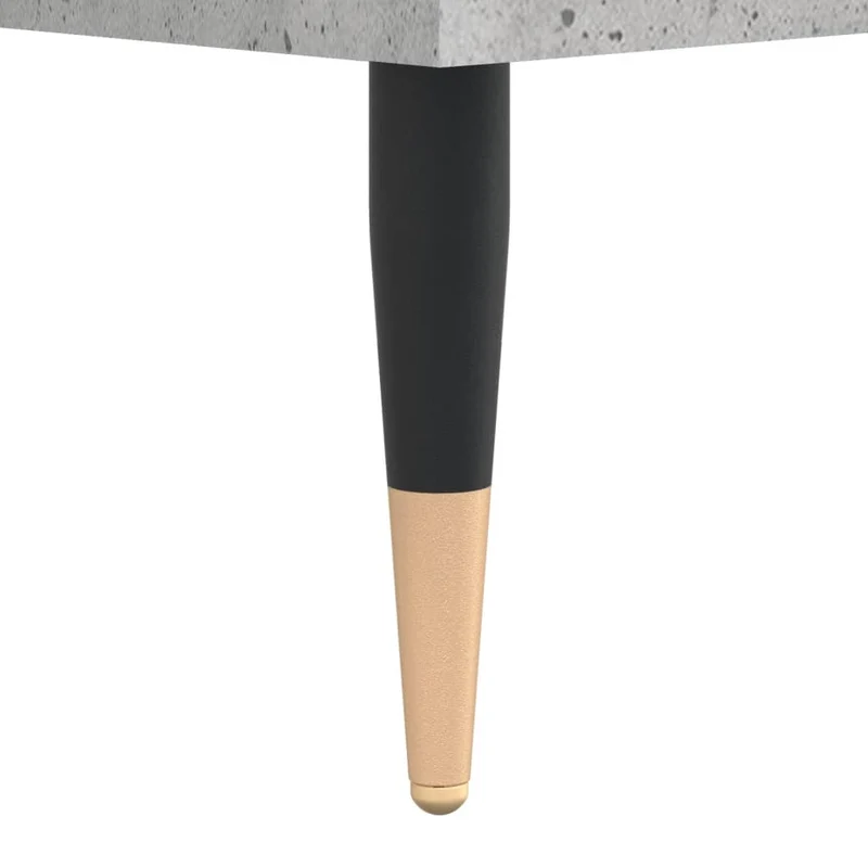 Table basse avec tiroir design moderne et contemporaine 55 x 55 x 36,5 cm bois d'ingénierie gris et métal DEC039305