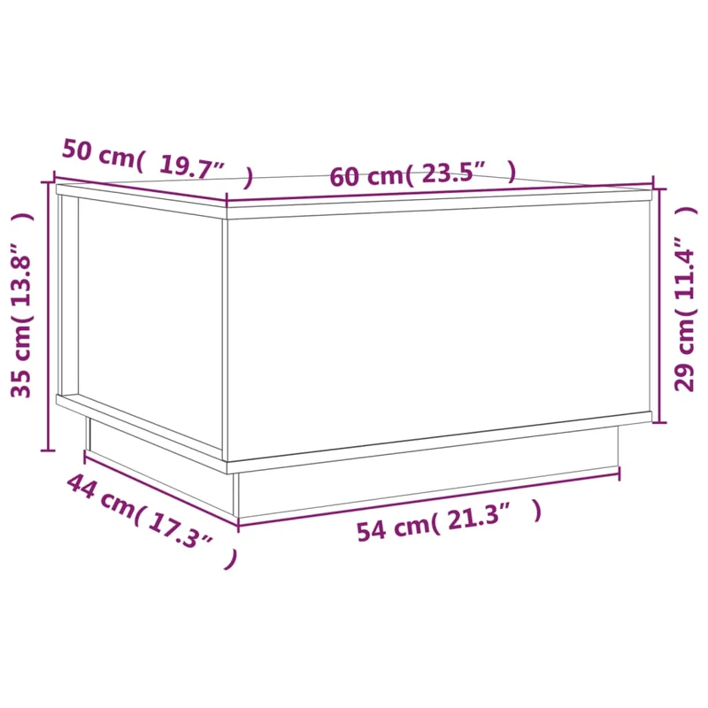 Table basse avec plateau relevable design rustique 60 x 50 x 35 cm bois massif de pin gris DEC039185
