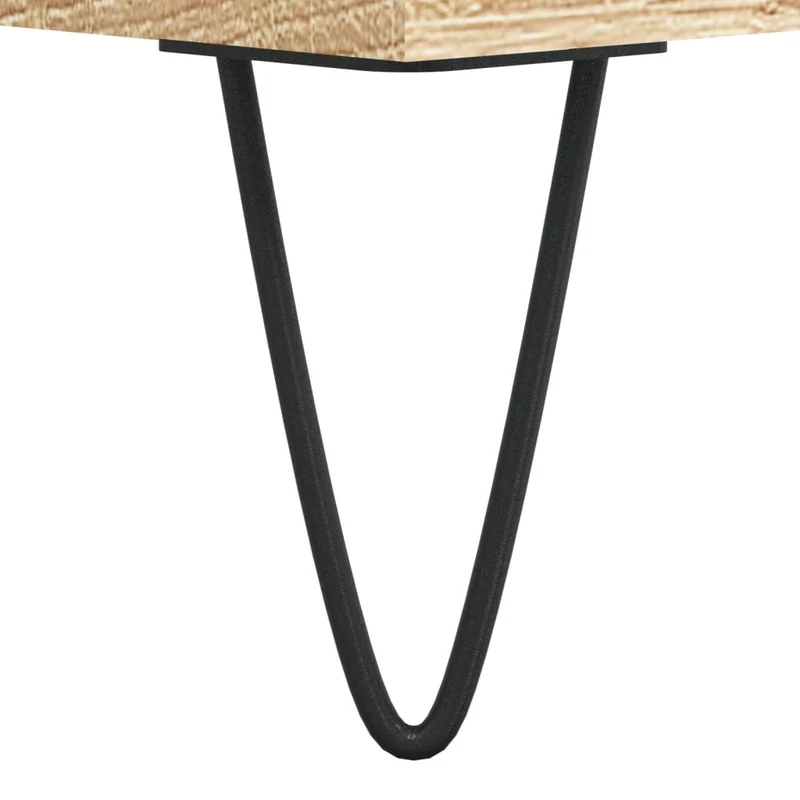 Table basse avec plateau relevable design rustique moderne 90 x 44,5 x 45 cm bois d'ingénierie chêne et métal DEC039025