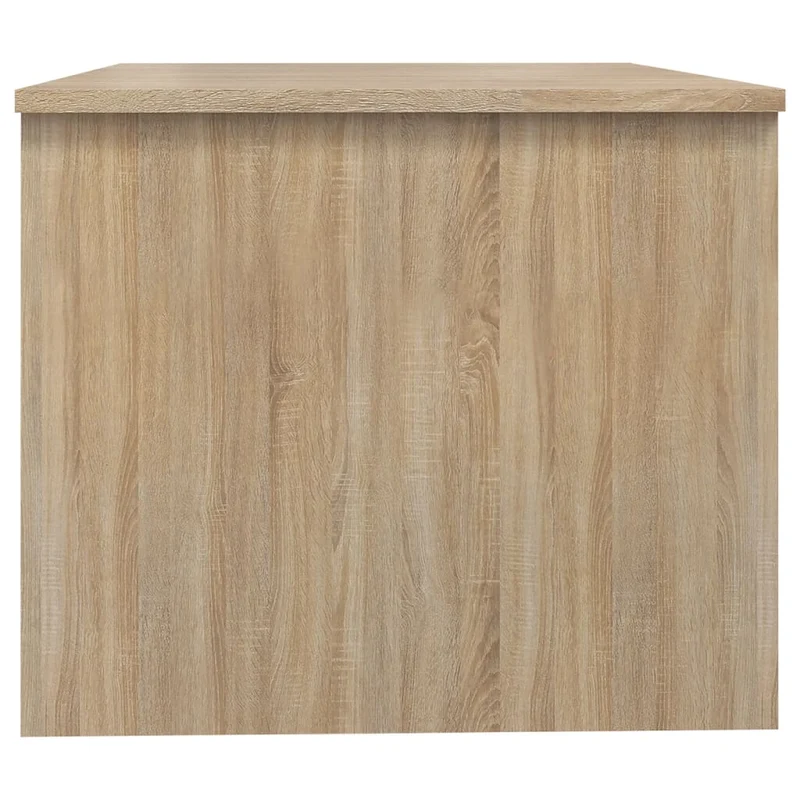 Table basse deux compartiments de rangement cachés design moderne 80 x 50 x 42,5 cm bois d'ingénierie couleur chêne DEC039000