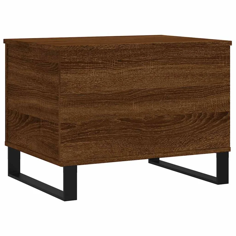 Table basse avec plateau relevable design rustique 60 x 44,5 x 45 cm bois d'ingénierie marron et métal DEC038709