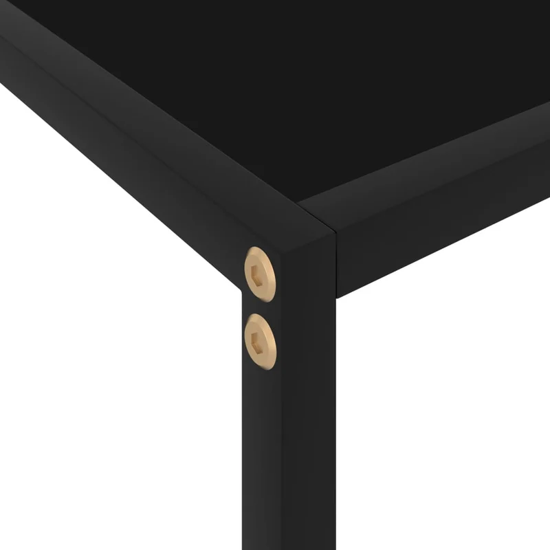 Table console meuble d'appoint 60 x 35 x 75 cm verre trempé noir et acier DEC032139