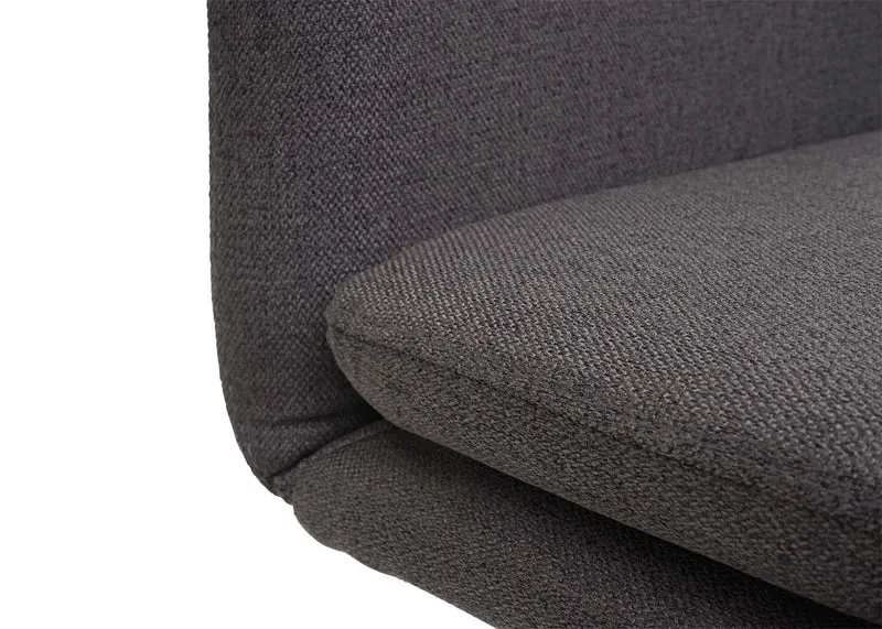 Lot de 2 chaises de salle à manger cuisine en tissu gris-marron et acier inoxydable coutures décoratives 04_0000240