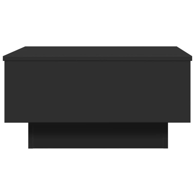 Table basse avec tiroir design moderne 60 x 45 x 31 cm bois d'ingénierie noir et métal DEC039704