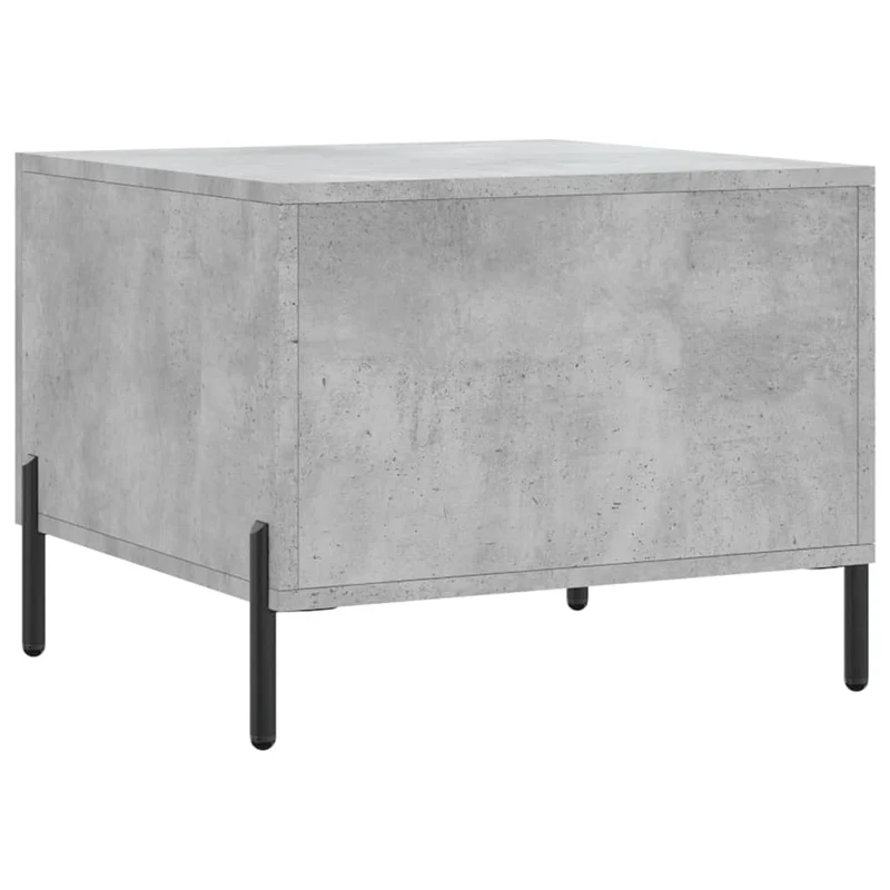 Table basse avec tiroir design moderne 50 x 50 x 40 cm bois d'ingénierie gris et fer DEC039293