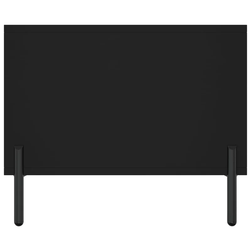 Table basse avec tiroir design moderne 102 x 50 x 40 cm bois d'ingénierie noir et fer DEC039599
