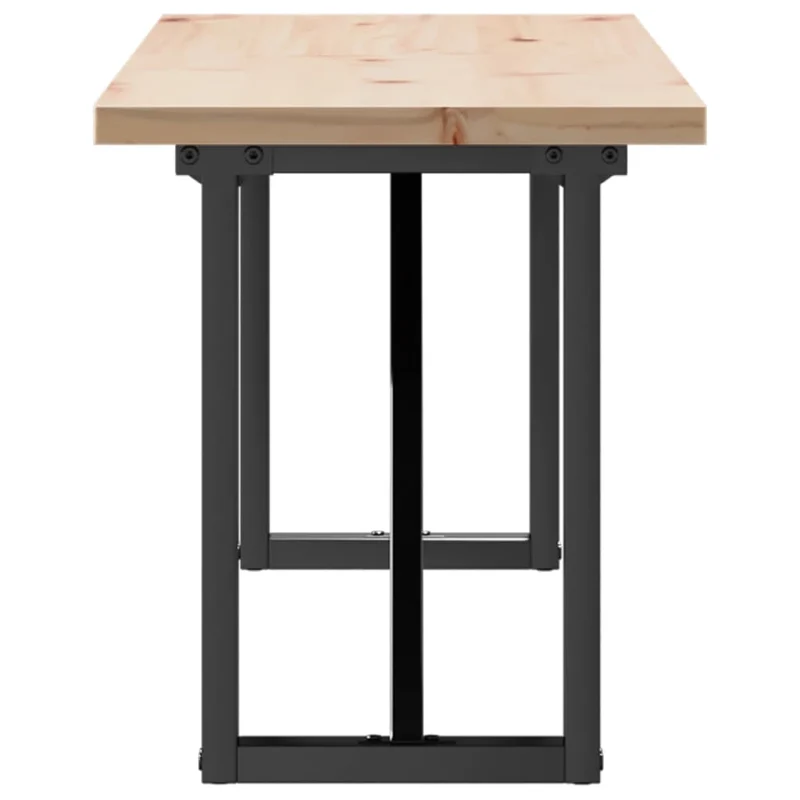 Table basse rectangulaire style industriel cadre en O 160 x 40 x 45,5 cm bois de pin et acier DEC036238