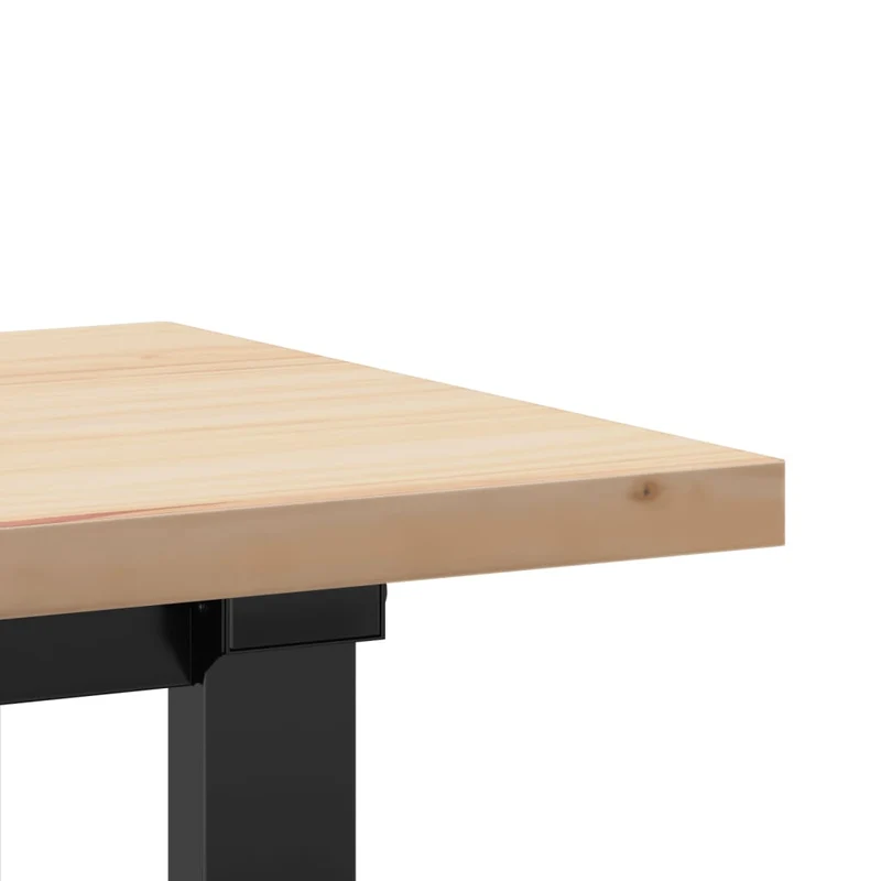Table basse rectangulaire style industriel cadre en O 160 x 40 x 45,5 cm bois de pin et acier DEC036238