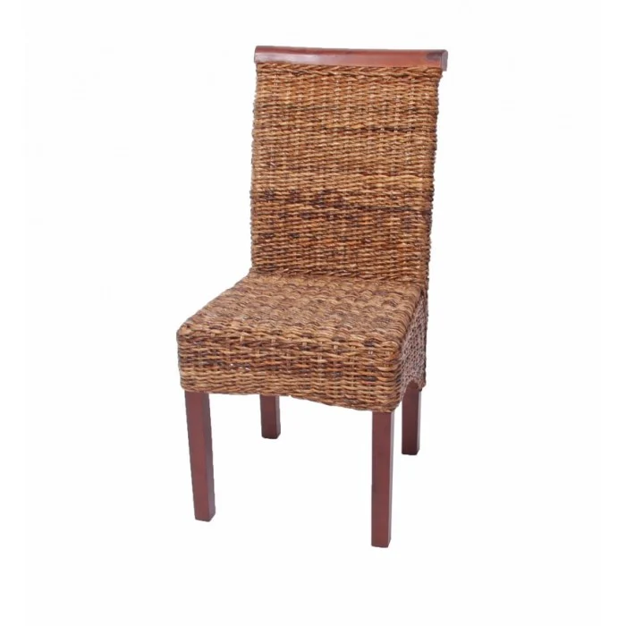 Lot de 6 chaises en rotin banane tressée pieds marron CDS04203