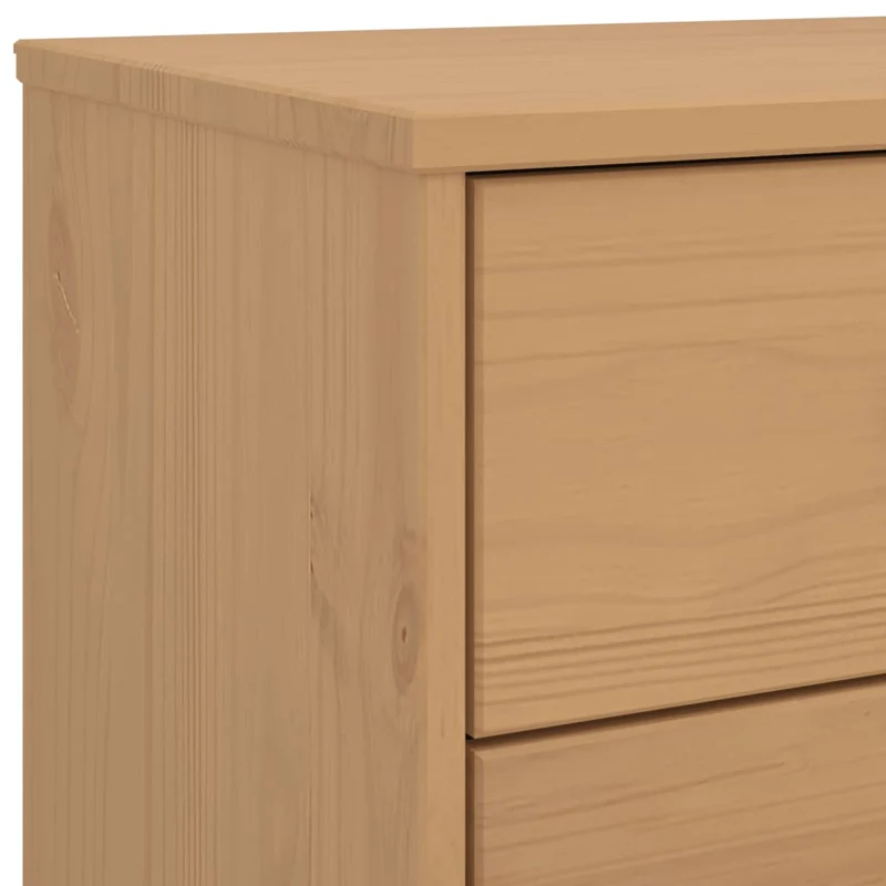 Table de chevet avec 4 tiroirs 45 x 39 x 90 cm en bois de pin marron DEC034537