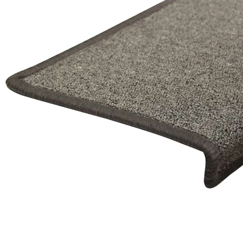 Tapis d'escalier 15 pièces 65x25 cm Gris foncé DEC023811