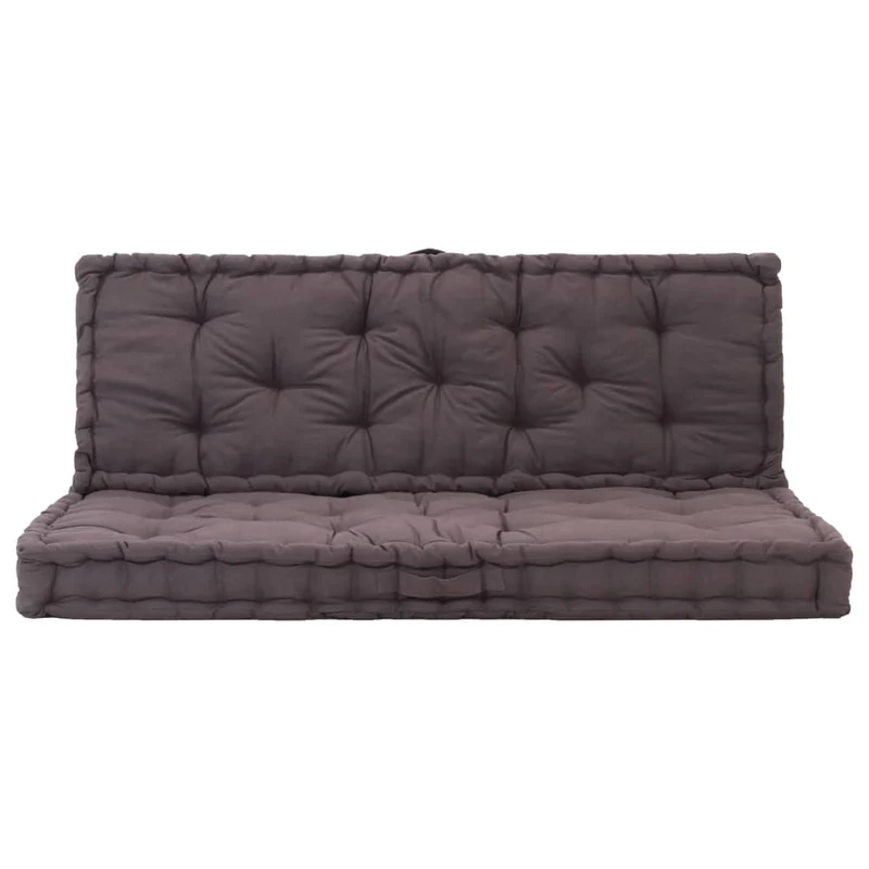 Coussins de palette canapé de sol dossier assise en coton anthracite DEC021324