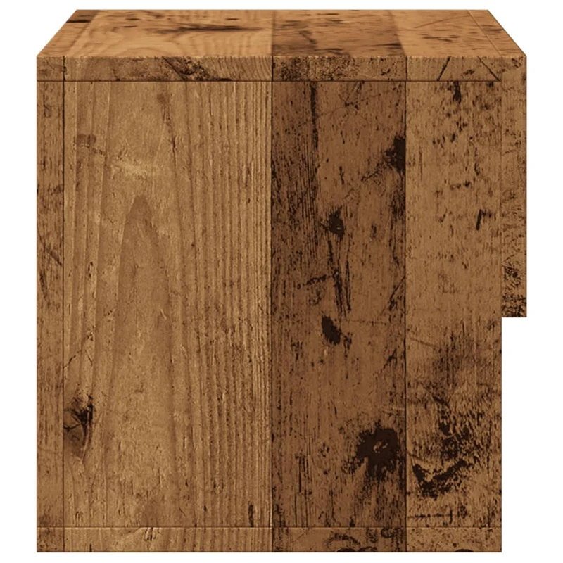 Lot de 2 tables de chevet murales avec tiroir et étagère 46 x 29,5 x 30 cm en bois d'ingénierie marron DEC036118