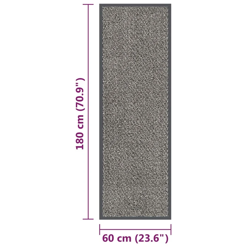 Paillasson touffeté 60 x 180 cm PP marron clair et caoutchouc DEC040672