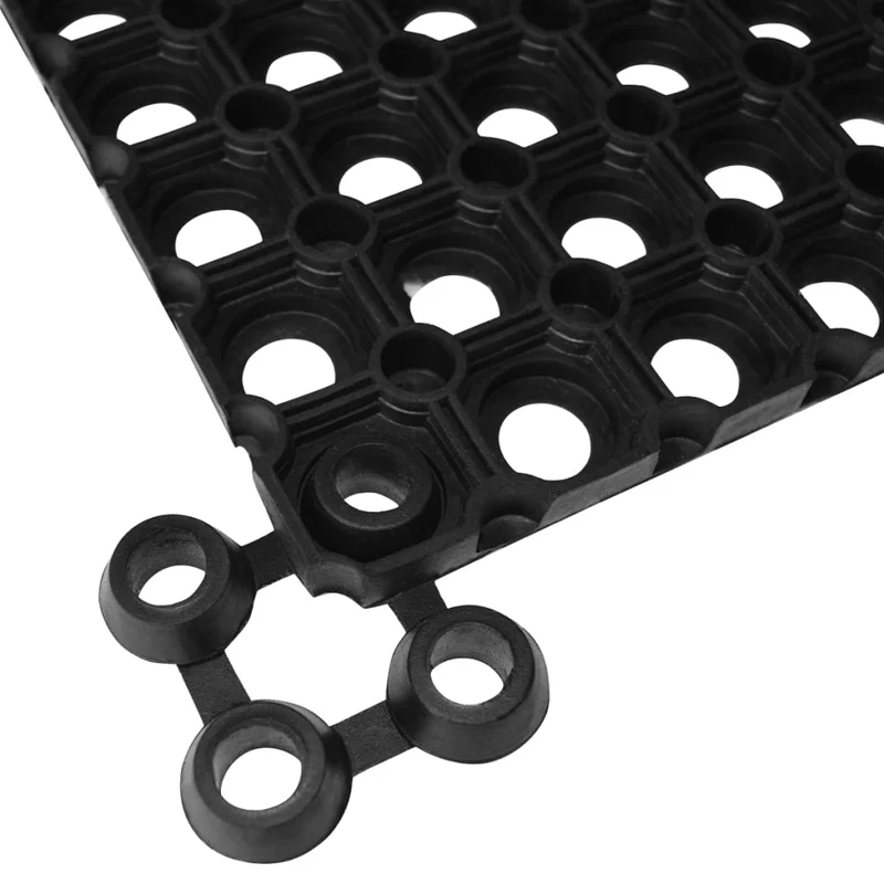 Paillasson rectangulaire 40 x 60 cm caoutchouc noir DEC040647