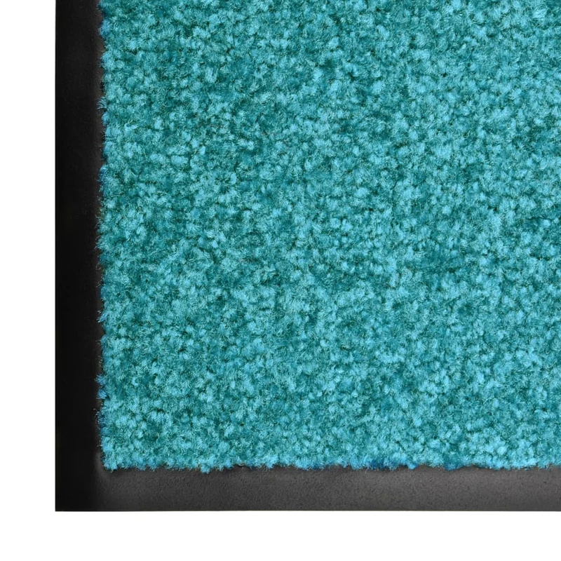 Paillasson lavable 60 x 180 cm polyamide turquoise PVC antidérapant DEC040614