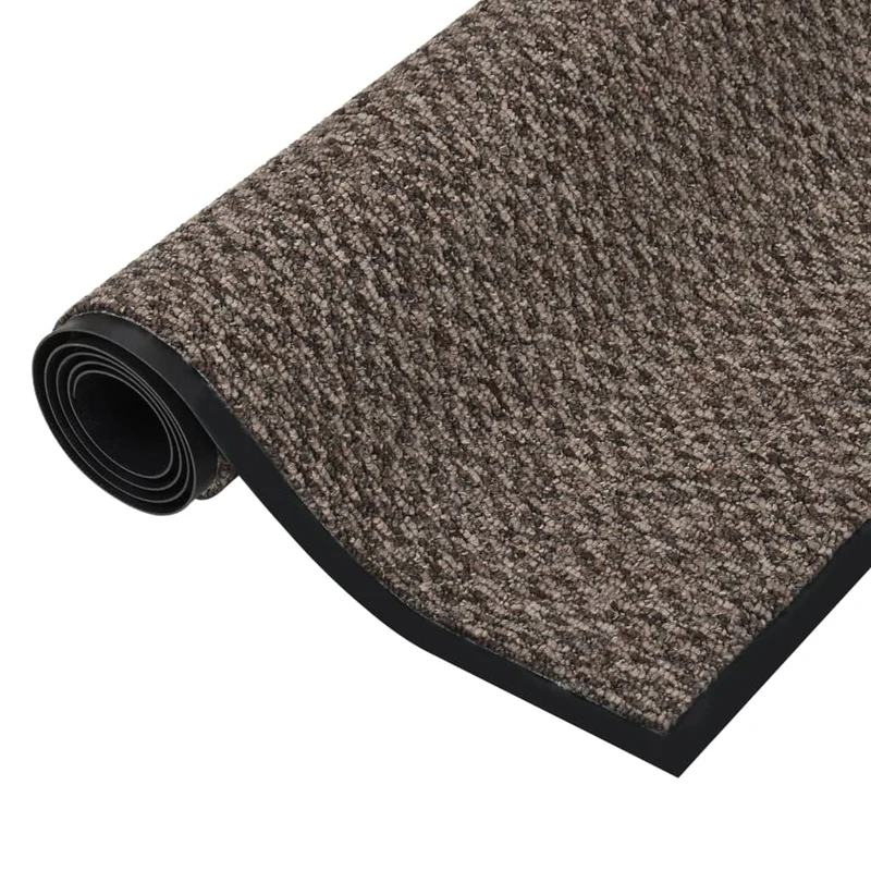 Paillasson de porte d'entrée 80 x 120 cm PP beige et vinyle antidérapant DEC040590