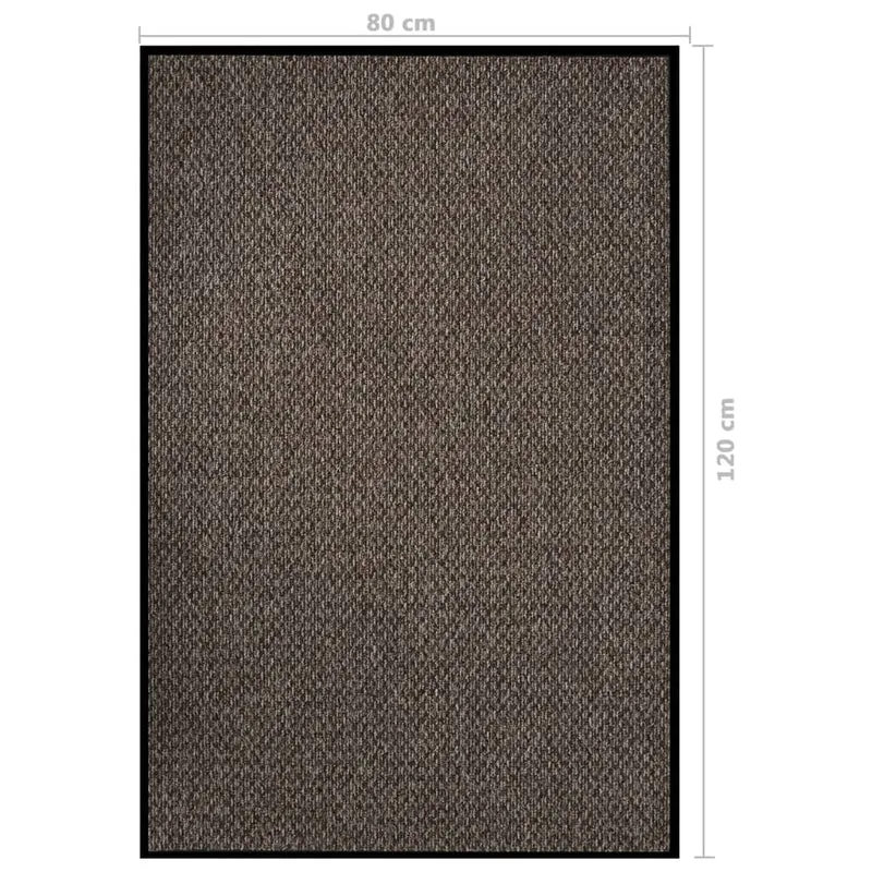 Paillasson de porte d'entrée 80 x 120 cm PP beige et vinyle antidérapant DEC040590